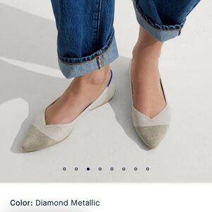 Rothy’s The Point Diamond Metallic 8.5